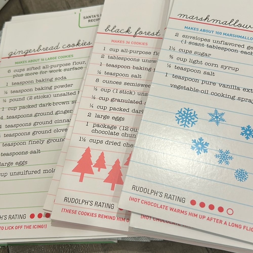 New VTG Christmas Greeting Cards w/Holiday Recipes Different Designs Set of 18 - Picture 4 of 12